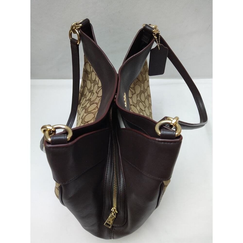 Coach Lexy Signature Khaki Brown Canvas 3 Compartments Shoulder Bag - Picture 10 of 16